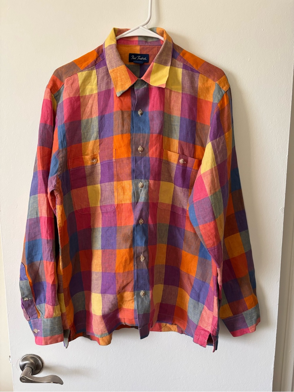 Multicolor Plaid Long-Sleeve Button-Up Shirt